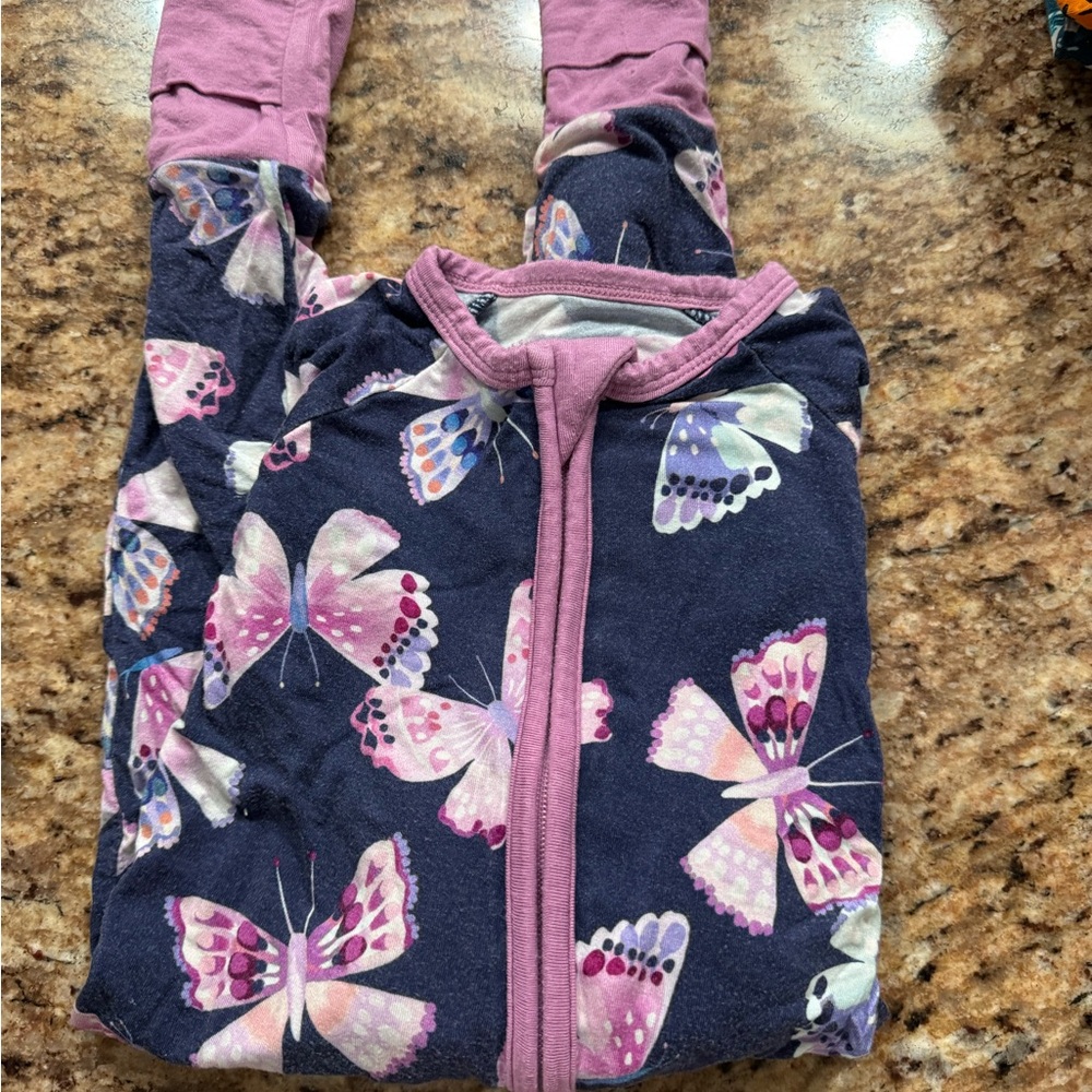 Little Sleepies Pink and Purple Butterfly Pajama Set